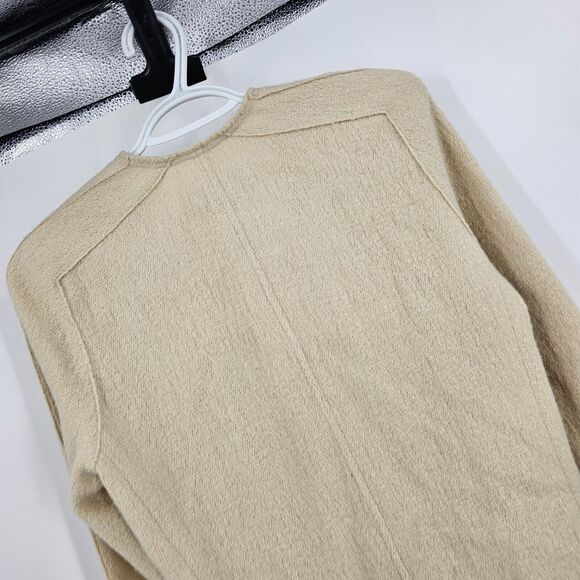 Isabel Marant Cardigan Jacket Tan Kailey Wool Angora Raw Edges Zip Sz 40 - Picture 9 of 9